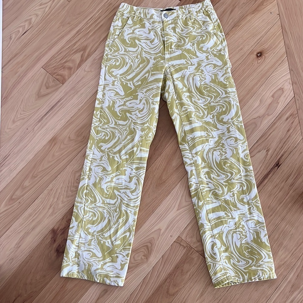 🎉 Women's Aeropostale Baggy Carpenter Printed Jeans Size XS 100% cotton